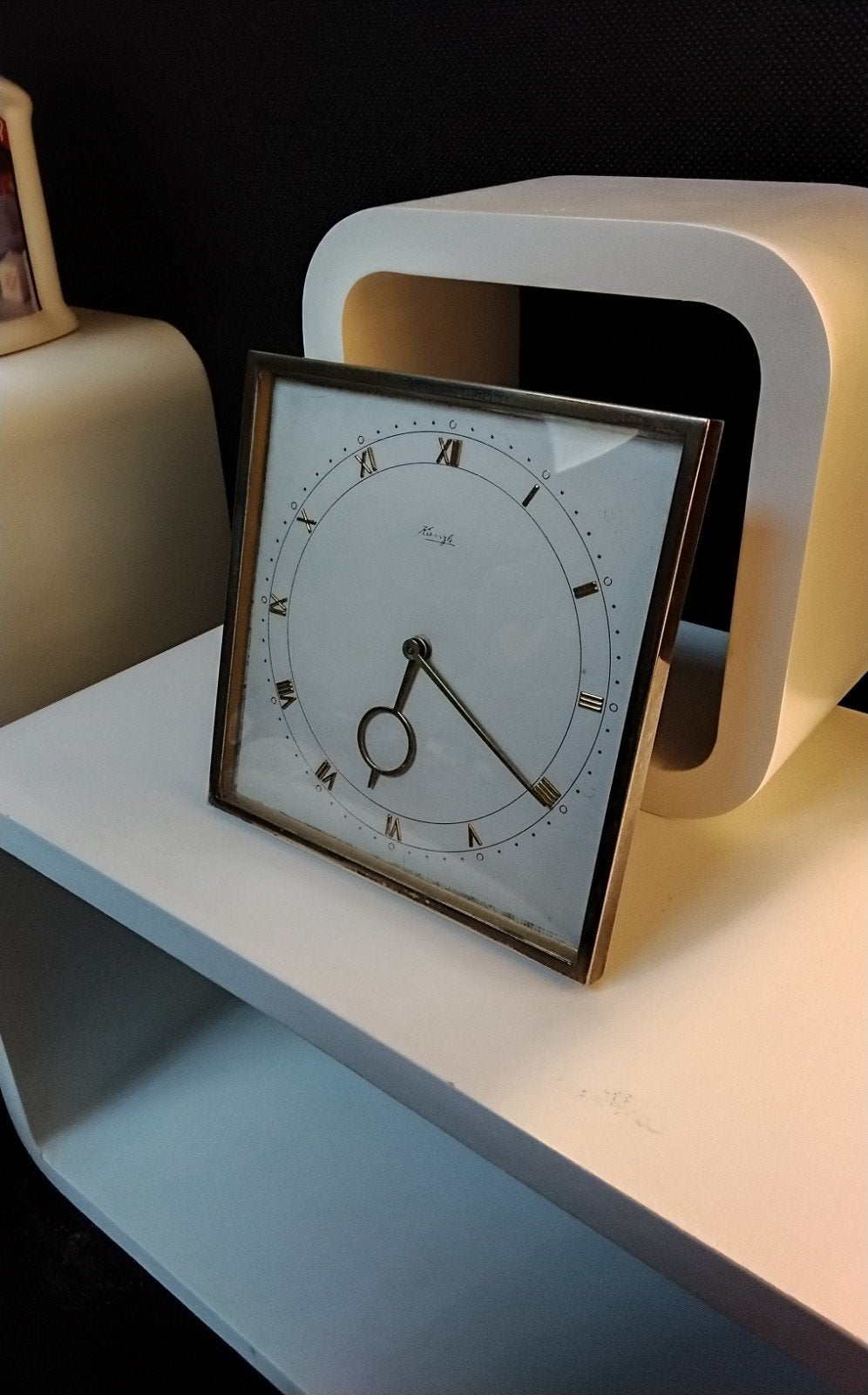 Werkende Kienzle messing tafelklok Art Deco (Model12/553), Ophalen of Verzenden