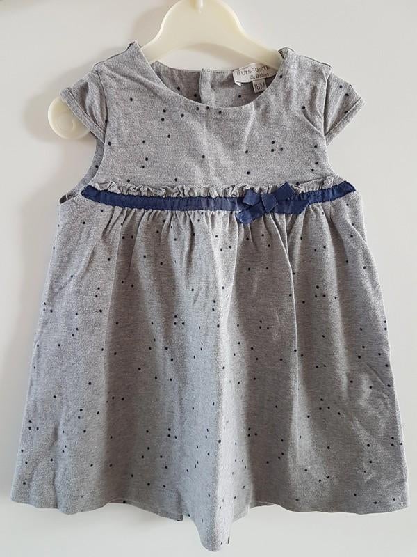 BUISSONNIERE - Jolie robe grise à pois - T.18 mois, Enfants & Bébés, Robe ou Jupe, Enlèvement ou Envoi, Buissonnière, Utilisé