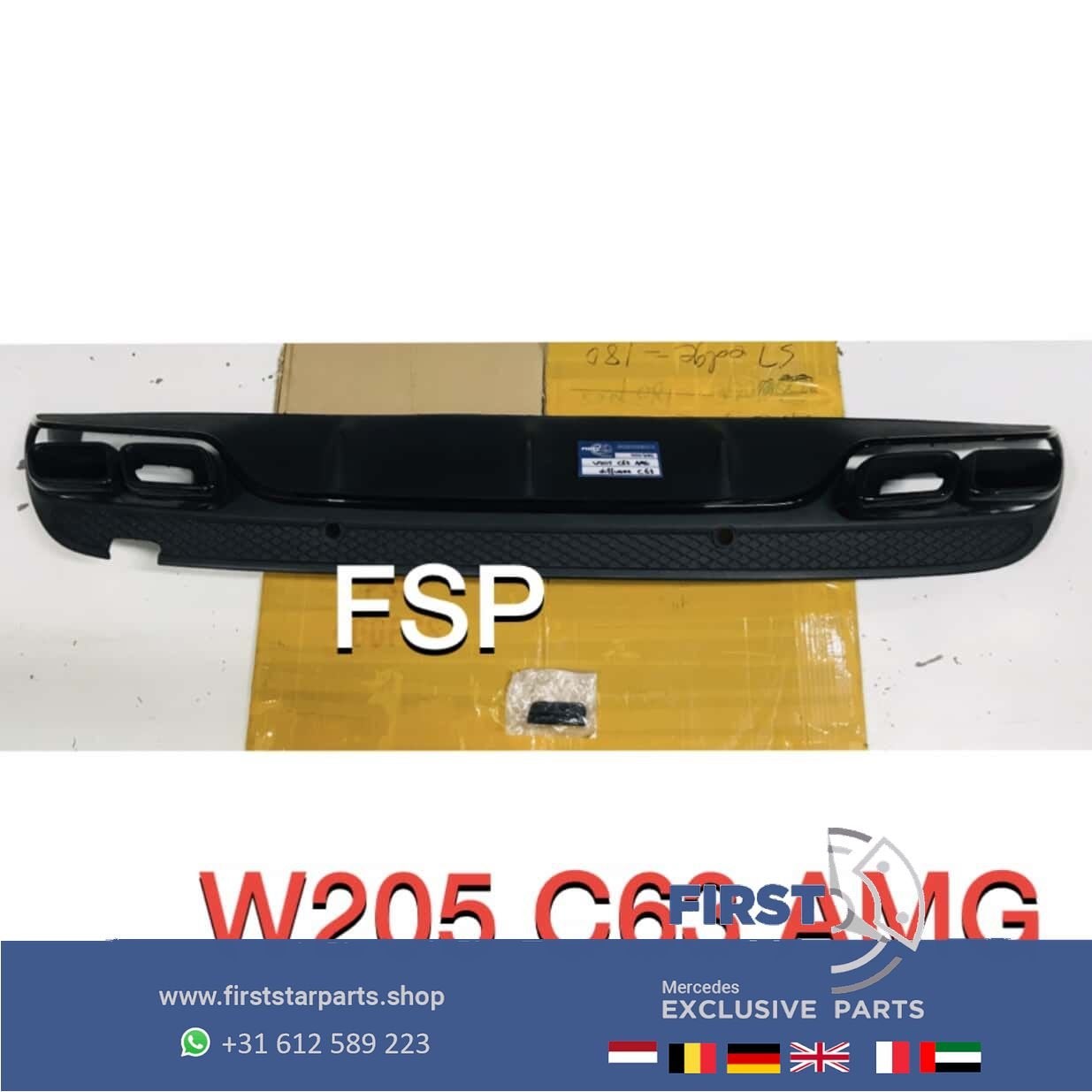 W205 C63 DIFFUSER + UITLAAT SIERSTUK LINKS RECHTS ORIGINEEL, Utilisé, -, -, Enlèvement ou Envoi