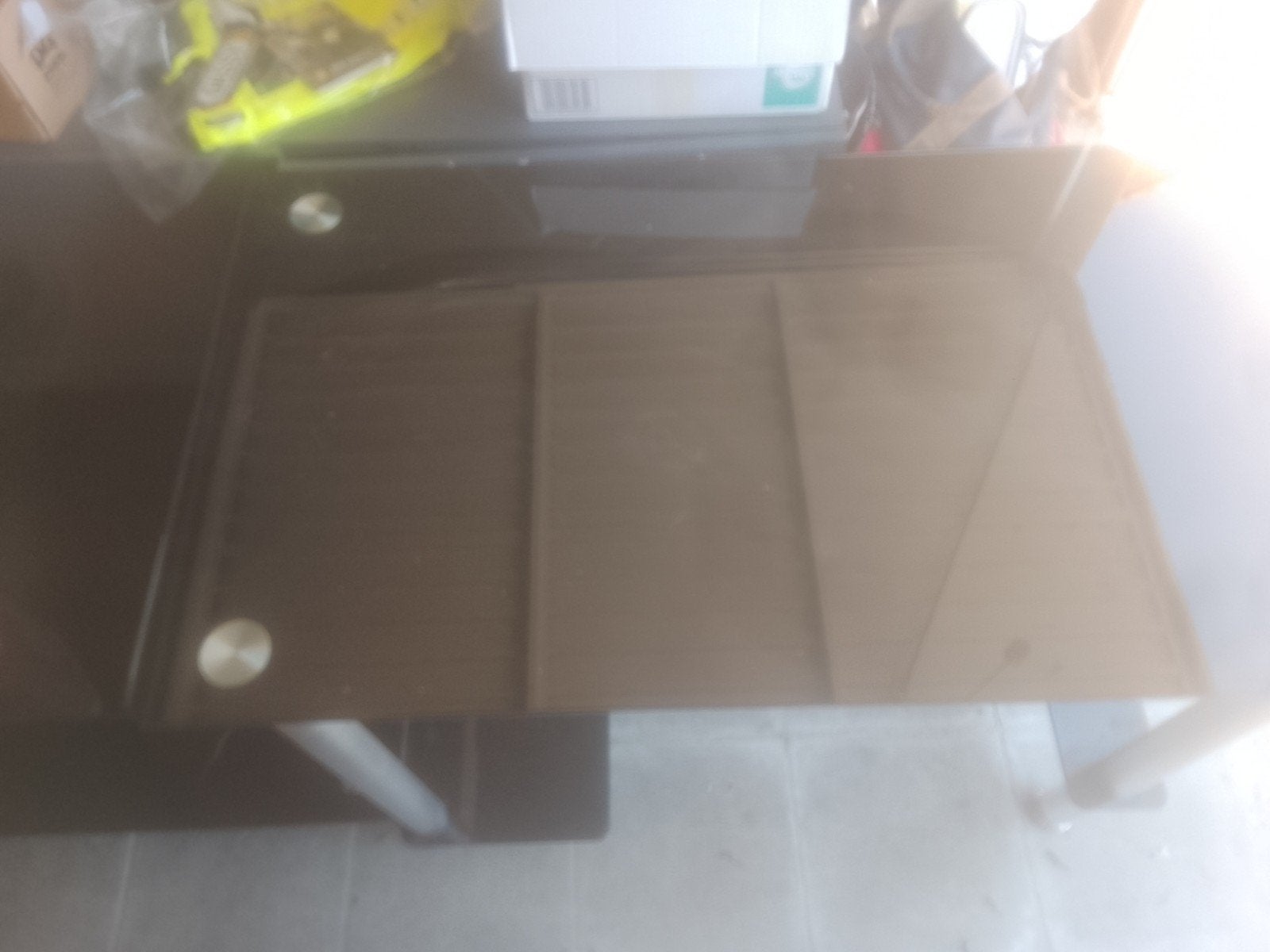 Glazen bureau met salon tafeltje gratis, Ophalen