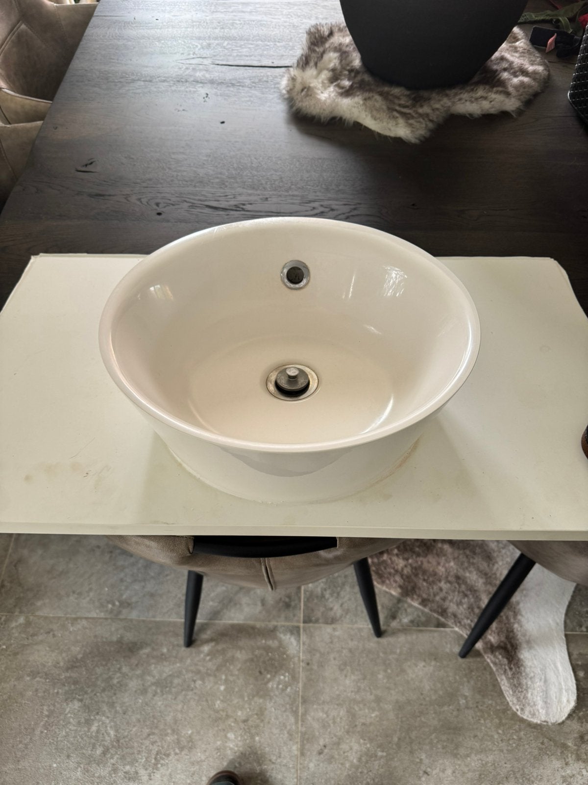 Lavabo met kraan op plank van 82x48, Ophalen, Gebruikt, Wasbak of Wastafel