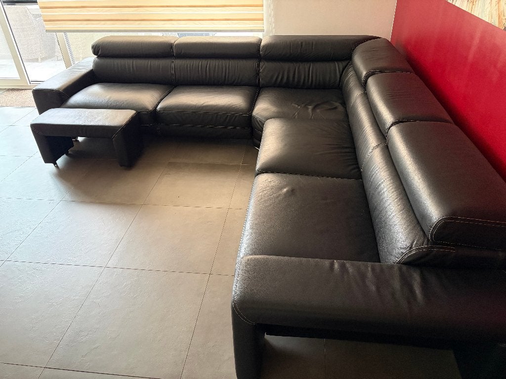 Lederen zetel, Maison & Meubles, Canapés | Salons, 75 à 100 cm, 250 à 300 cm, Banc d'angle, Quatre personnes ou plus