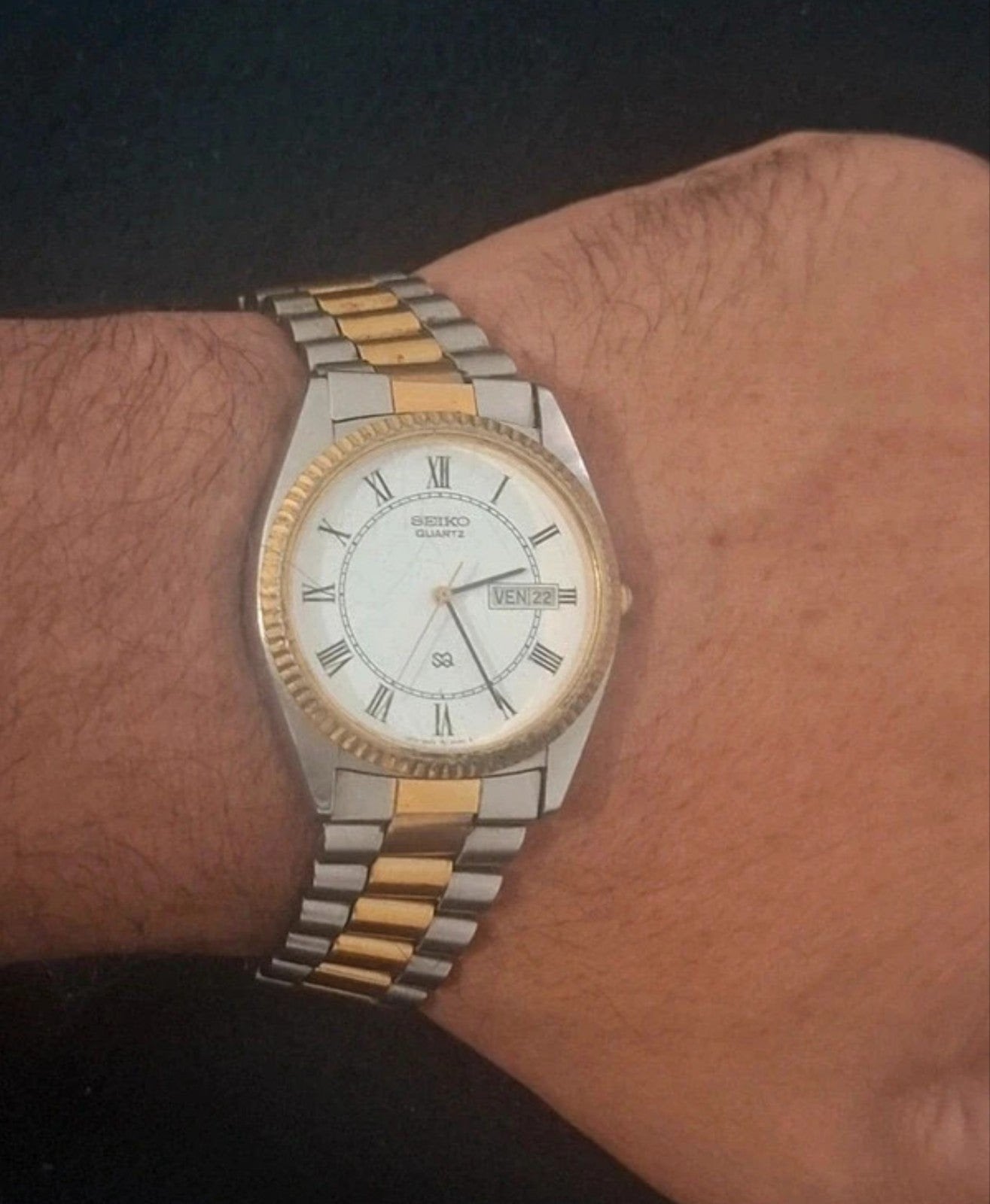 Seiko SQ 5Y23-8A60 Vintage 90s Datejust style Japan made, Handtassen en Accessoires, Horloges | Dames, Ophalen of Verzenden, Seiko