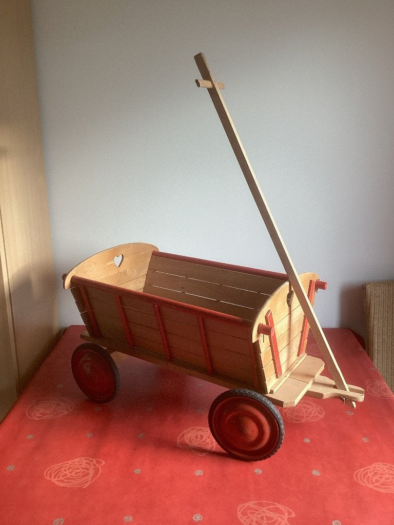 vintage Bolderkar hout  steekwagen kar, Kinderen en Baby's, Ophalen, Gebruikt, Duw- of Trekspeelgoed