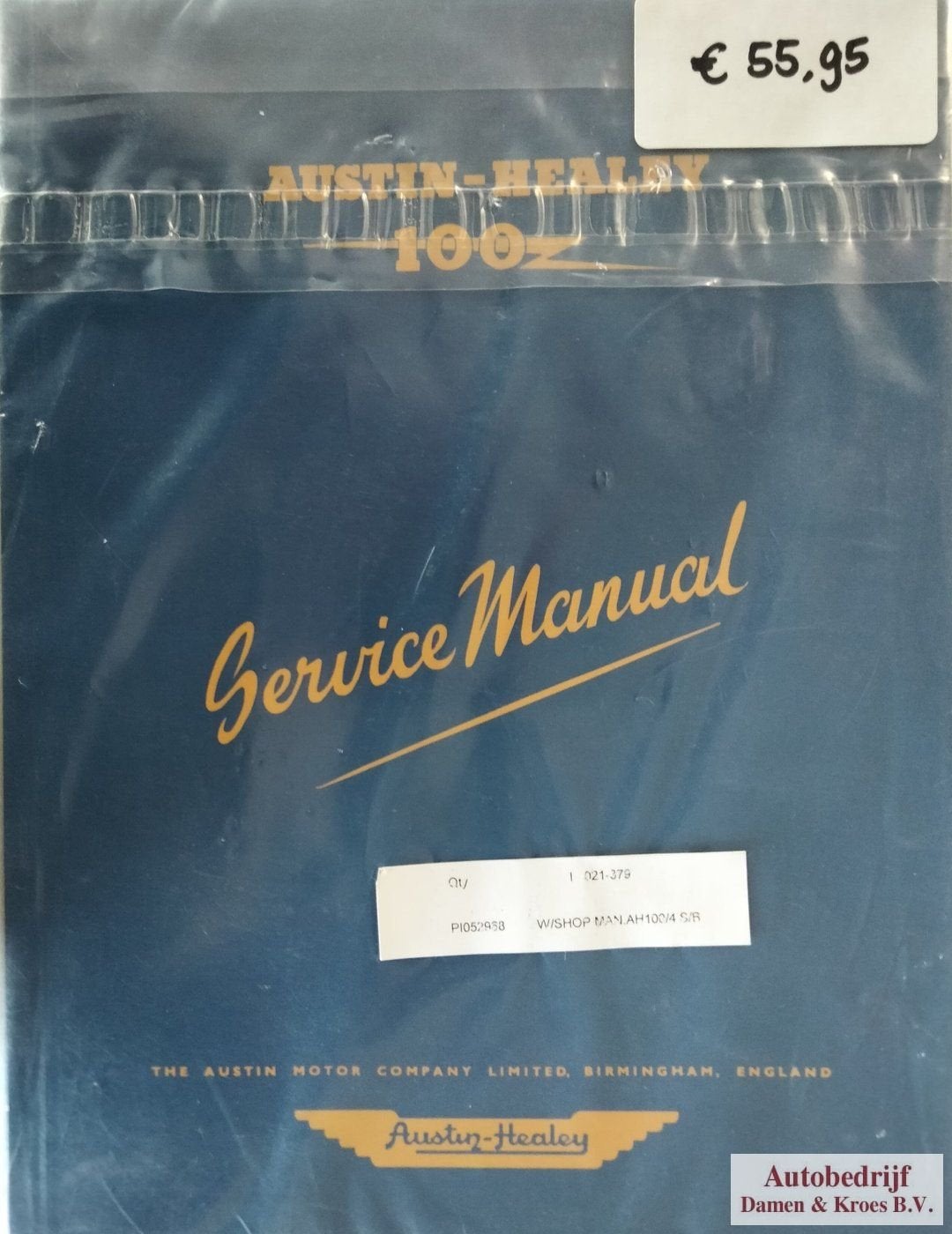 Service Manual Austin Healey 100, Enlèvement ou Envoi