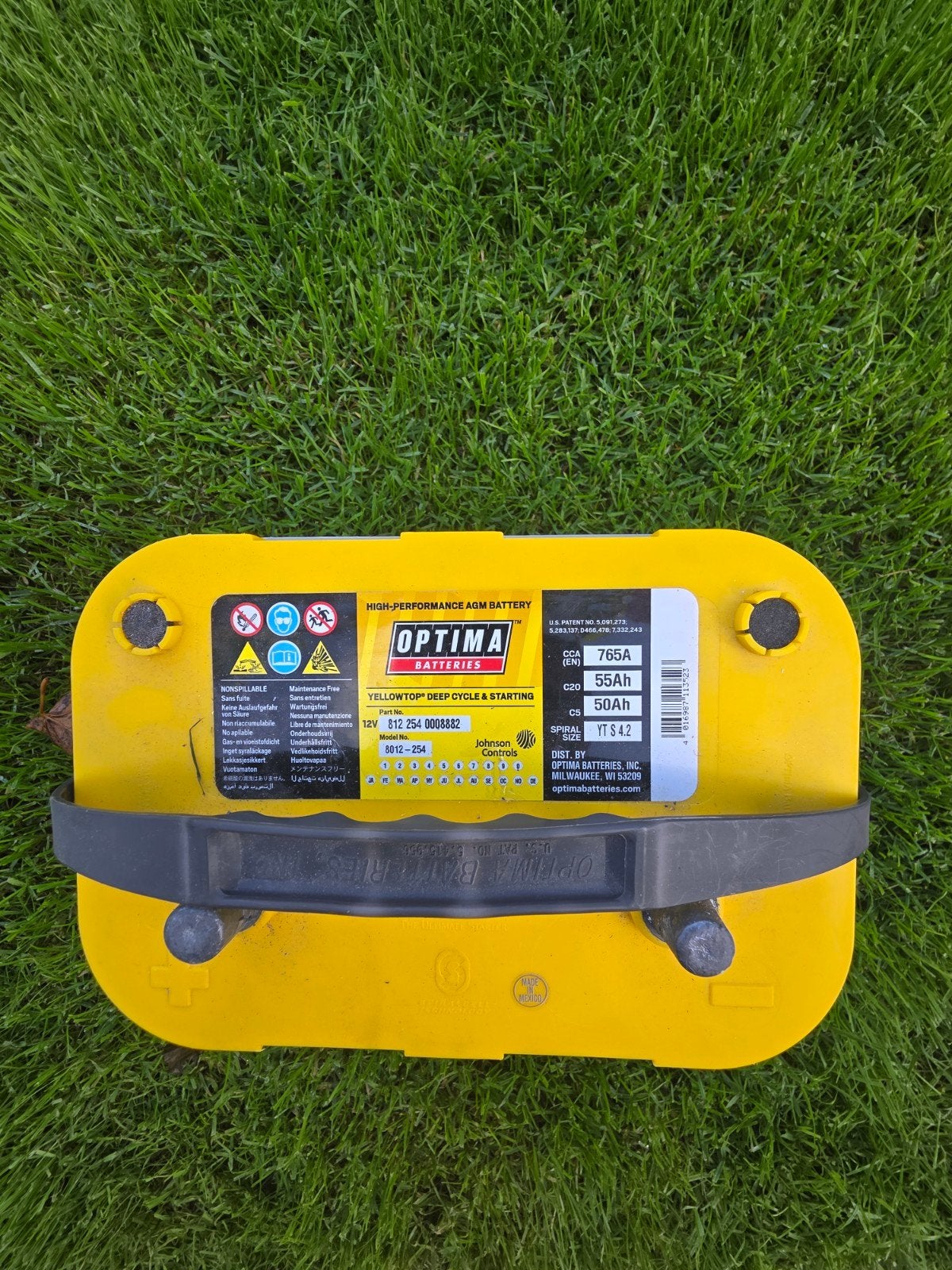 Yellow Top leef- of mover accu batterij en lader, Ophalen, Zo goed als nieuw