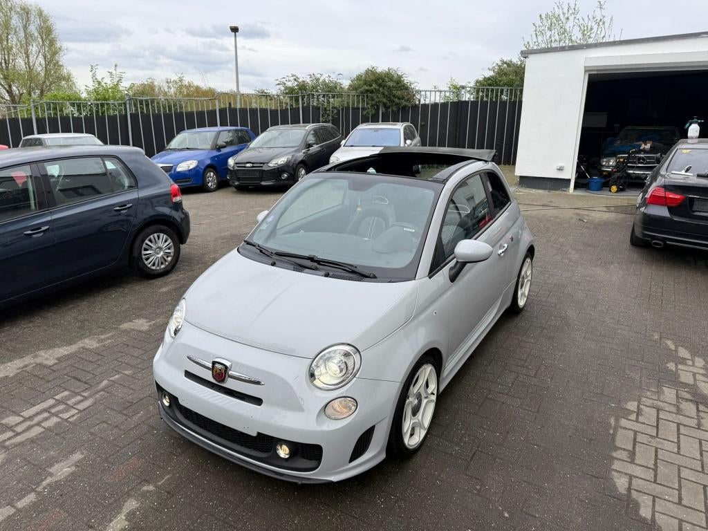 Abarth 500C 1.4 T-Jet — Cabrio — 100.000km — GARANTIE, Zwart, 4 cilinders, Cabriolet, Leder