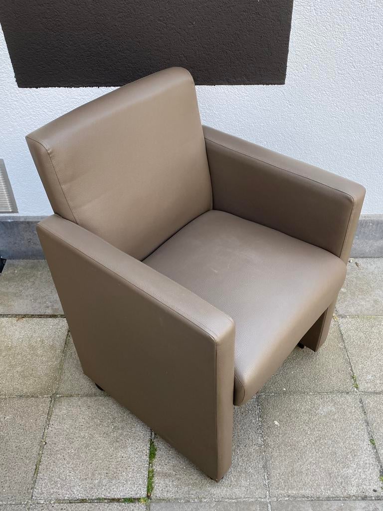 Eetkamerstoelen in taupe + barkast + salontafel, Huis en Inrichting, Ophalen, Gebruikt