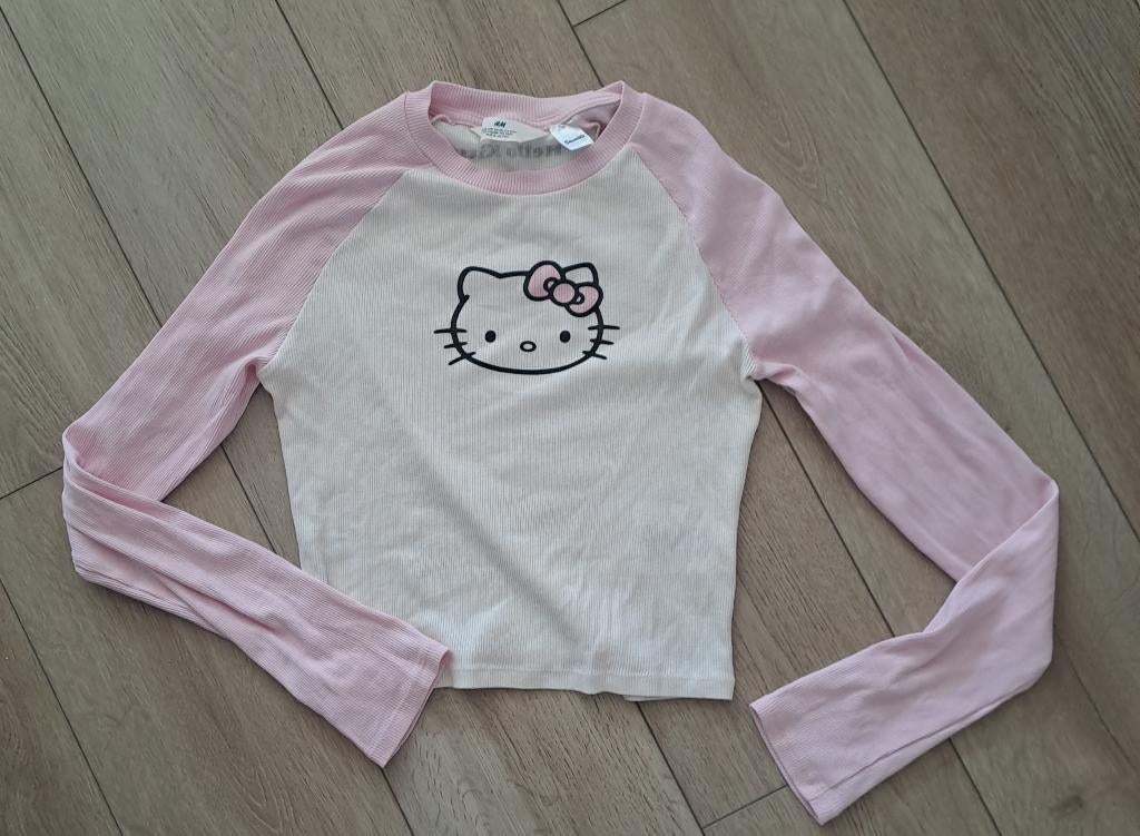 NIEUWSTAAT! - H&M - longsleeve - maat 170 Hello Kitty, Kinderen en Baby's, Kinderkleding | Maat 170, Meisje, H&M, Ophalen of Verzenden