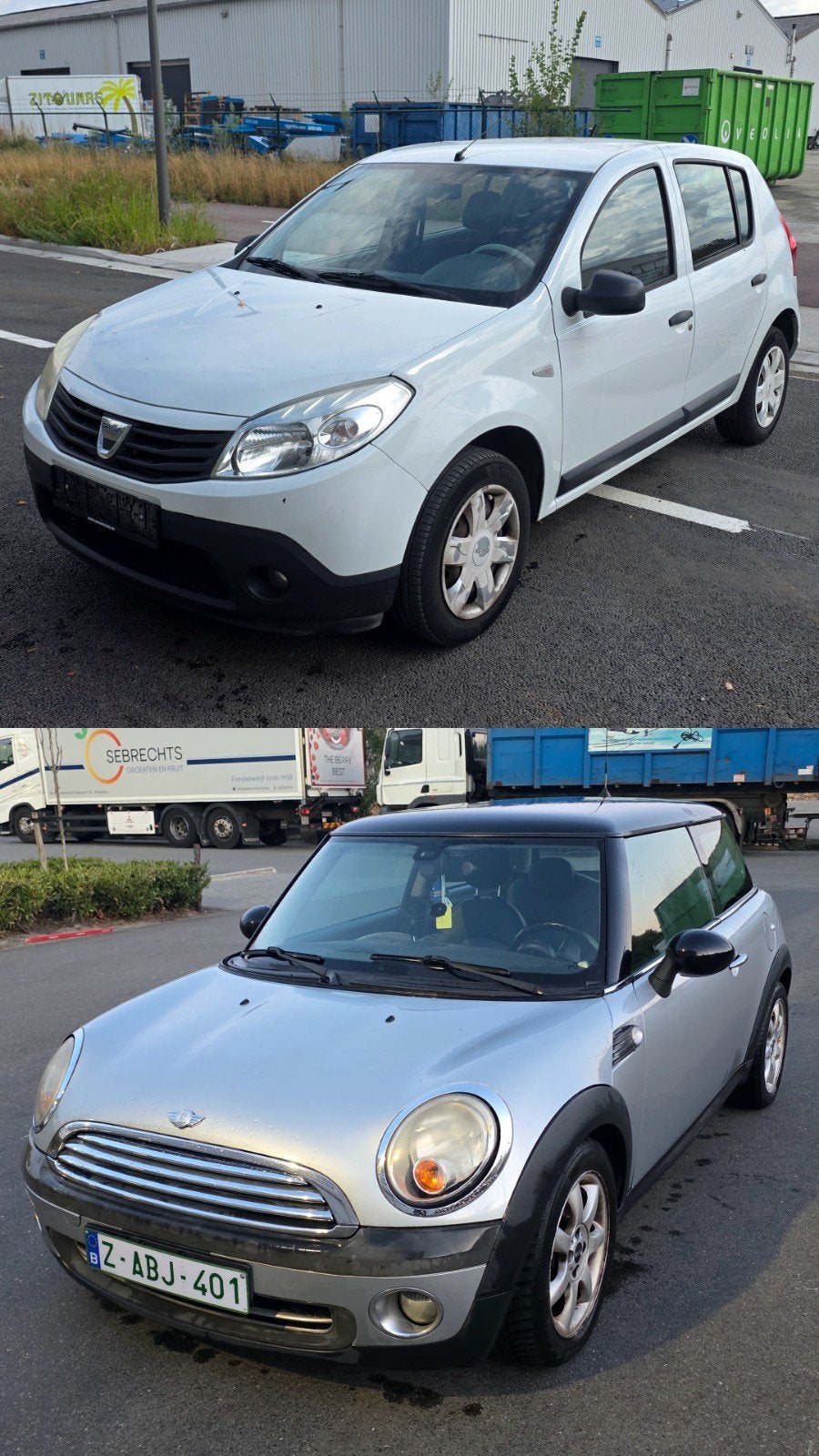 SPOTPRIJS Dacia + Mini Cooper – 2 Wagens voor export, Bedrijf, Te koop, Benzine