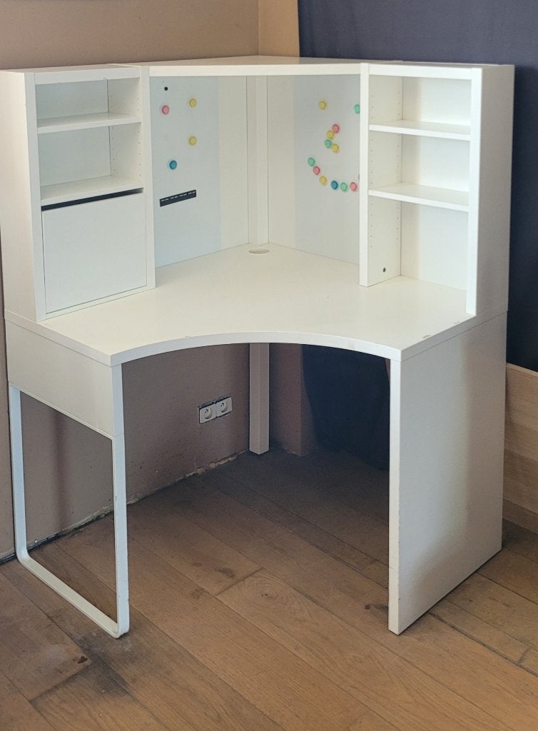 Bureau de coin, très pratique, Enlèvement, Avec tiroirs, IKEA, Blanc