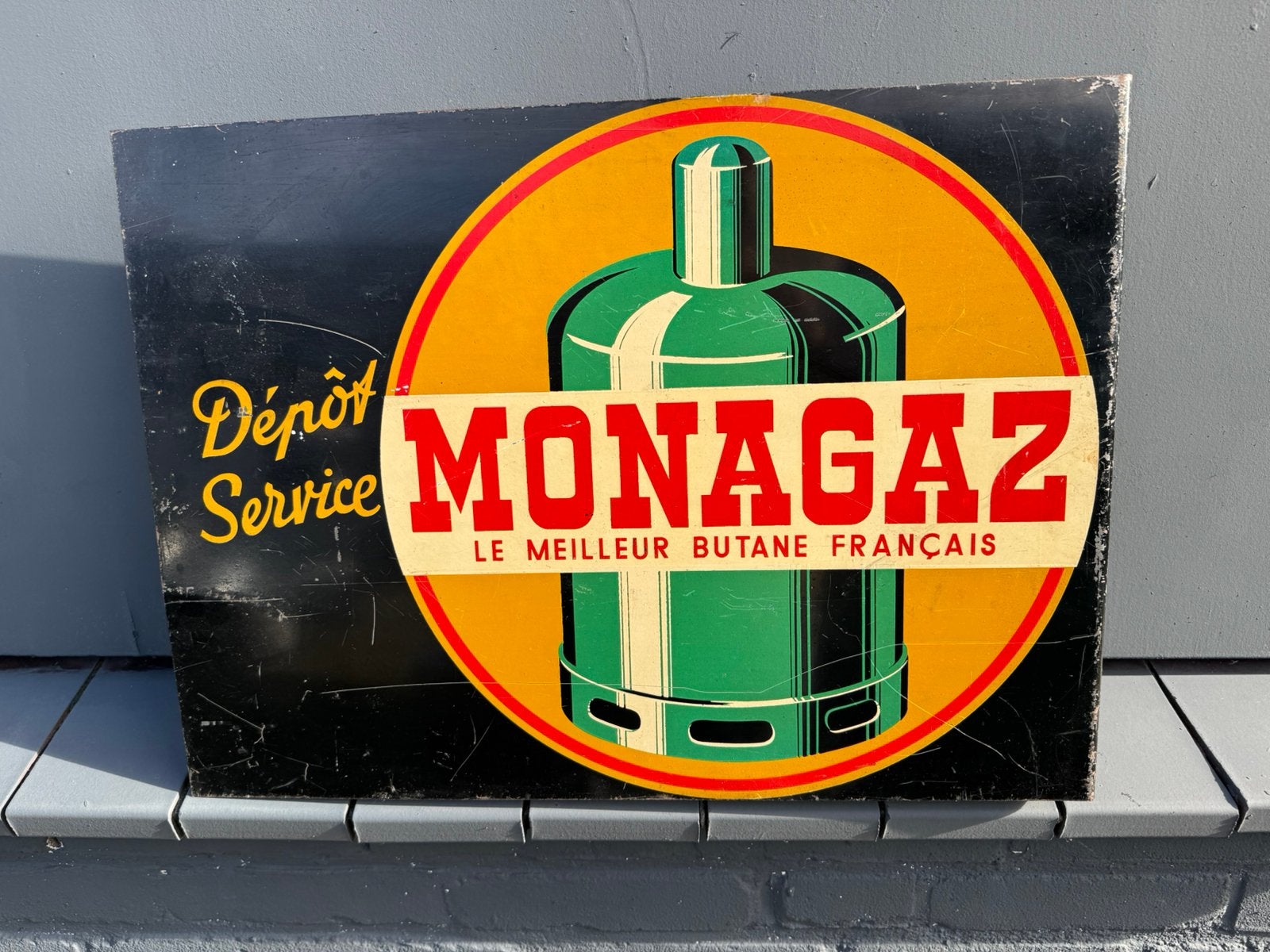 MONAGAZ oud reclamebord, Reclamebord, Gebruikt, ., Ophalen of Verzenden