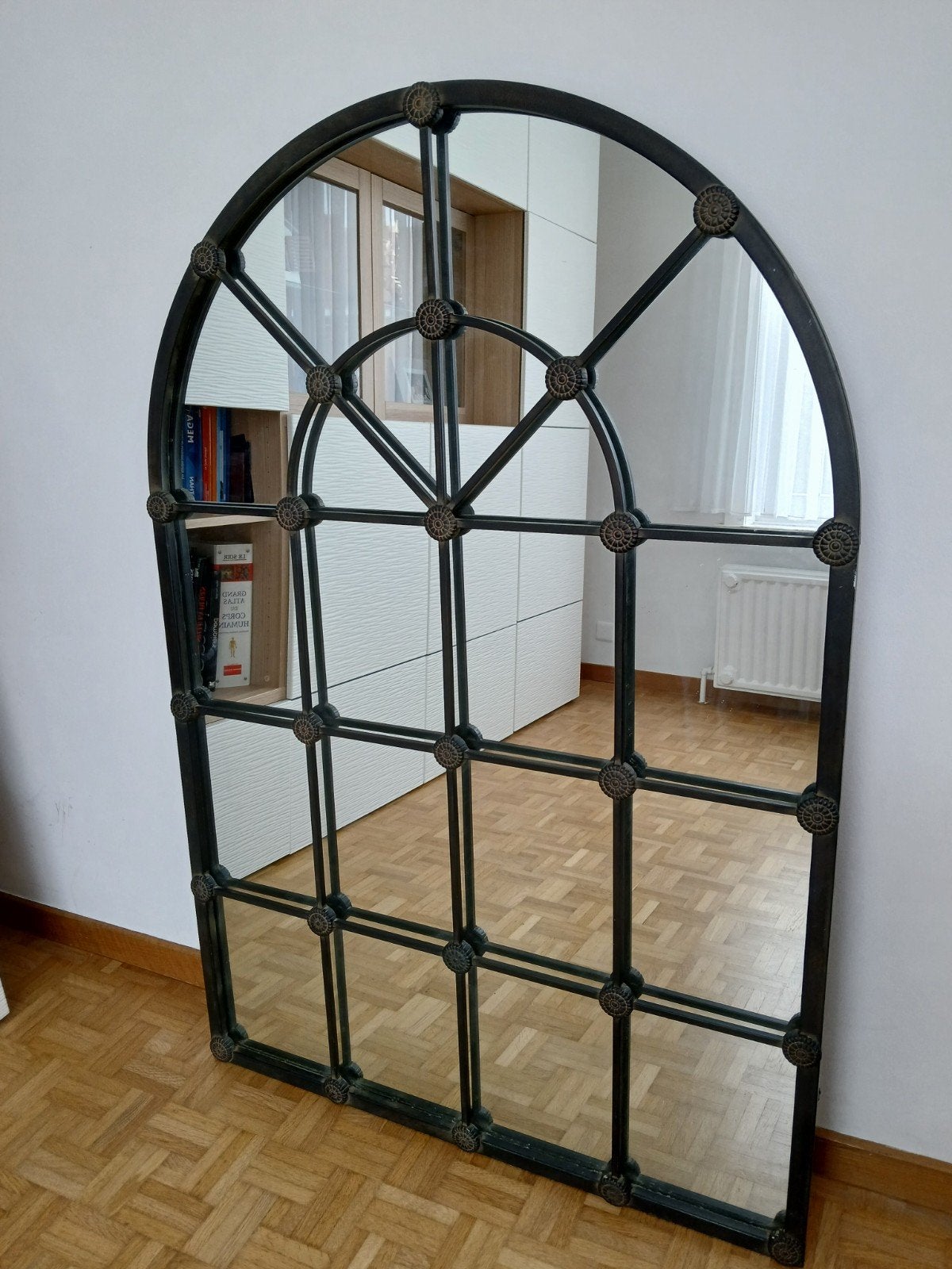 Smeedijzeren spiegel 135 cm hoog, Ophalen