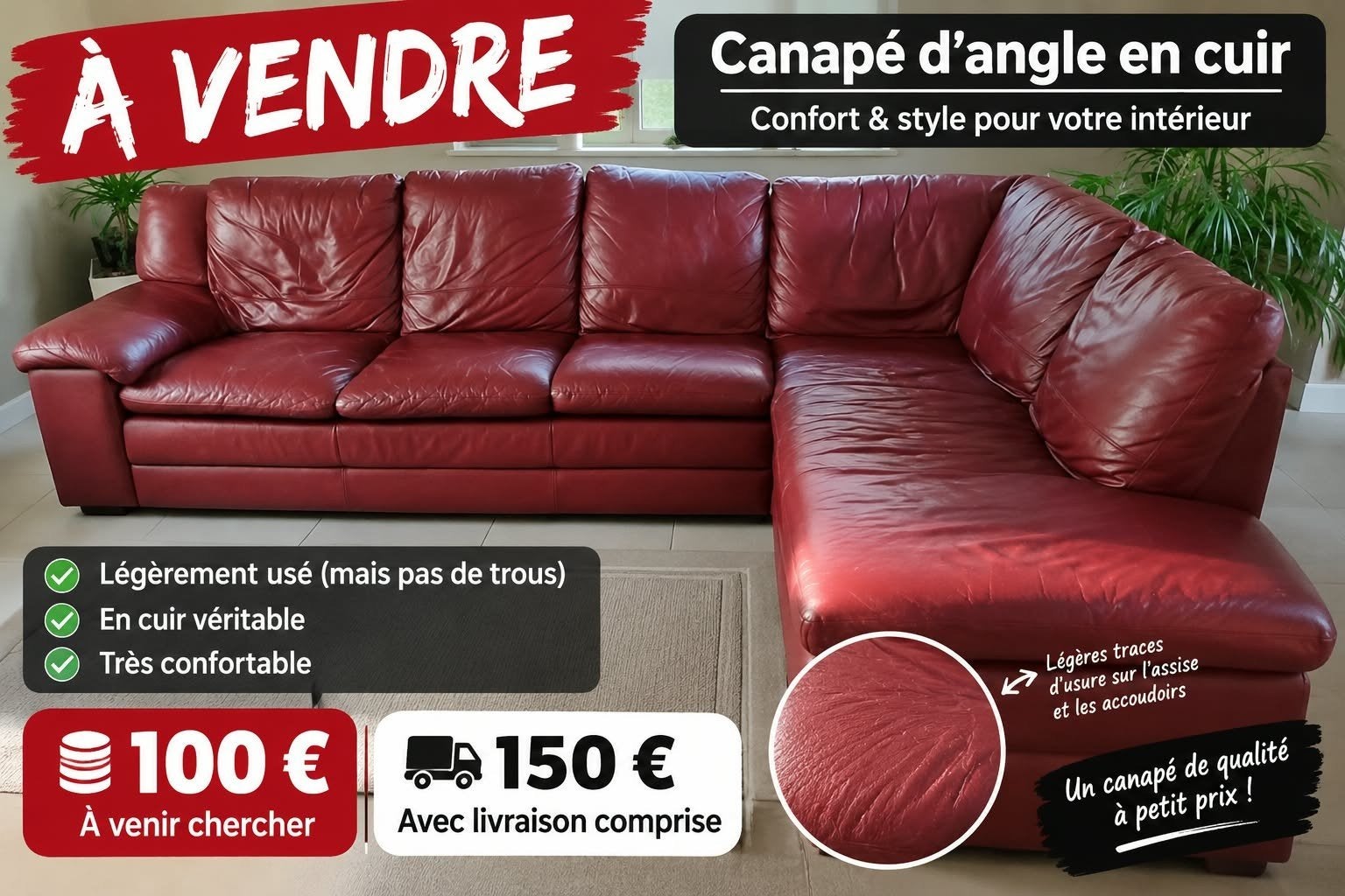 canapés, Enlèvement, Utilisé