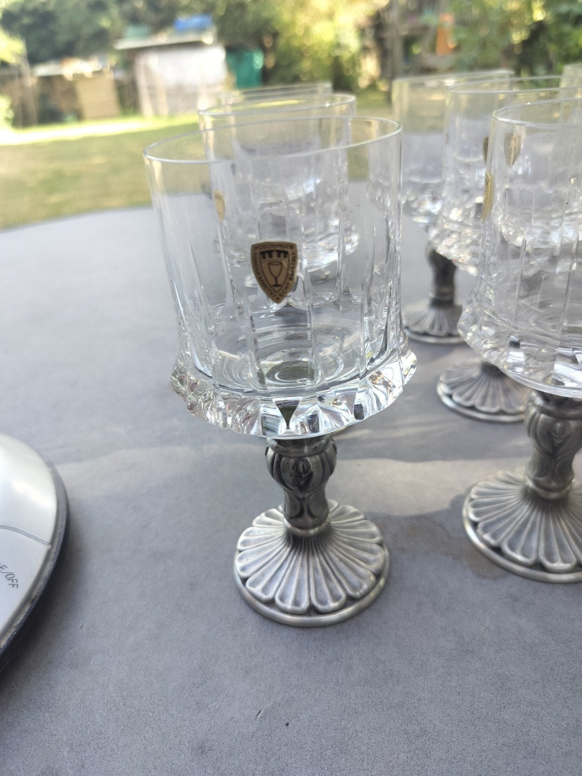 ensemble de 12 verres à vin en cristal allemand avec base en, Enlèvement ou Envoi