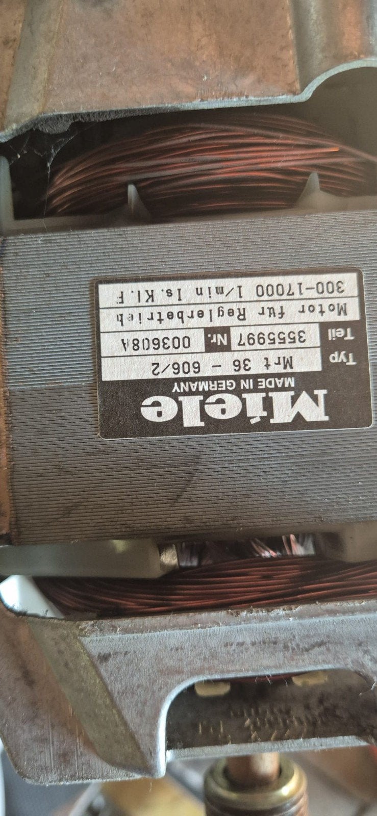wasmachine motor voor Miele, Ophalen