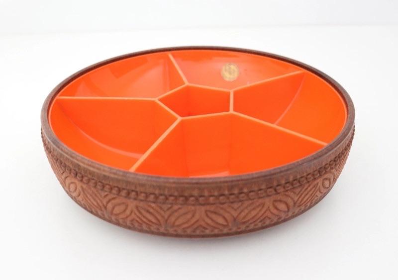 Vintage Emsa snackschaal oranje jaren 70, Ophalen of Verzenden, Huis en Inrichting
