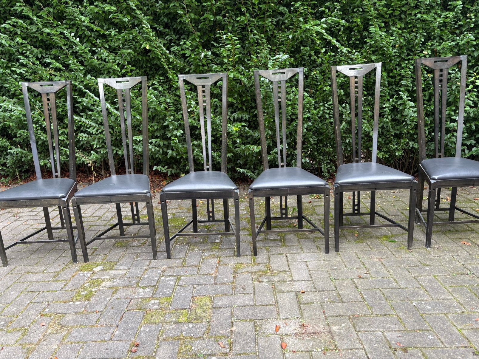 set van zes Giorgetti 'Progetti' stoelen, Gebruikt, Ophalen of Verzenden, Vintage mid century jaren 70, Vijf, Zes of meer stoelen
