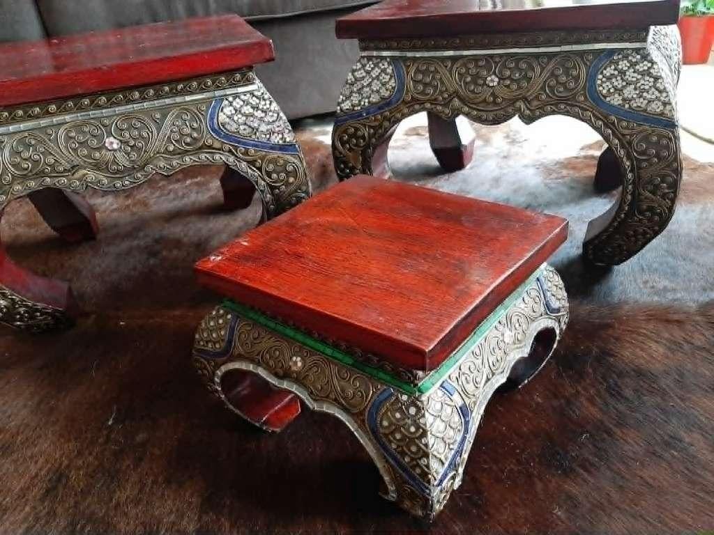 Lot de 3 tables basses marocaines / orientales mosaïque, Oriental / Mosaïque, Moins de 55 cm, Carré, Enlèvement