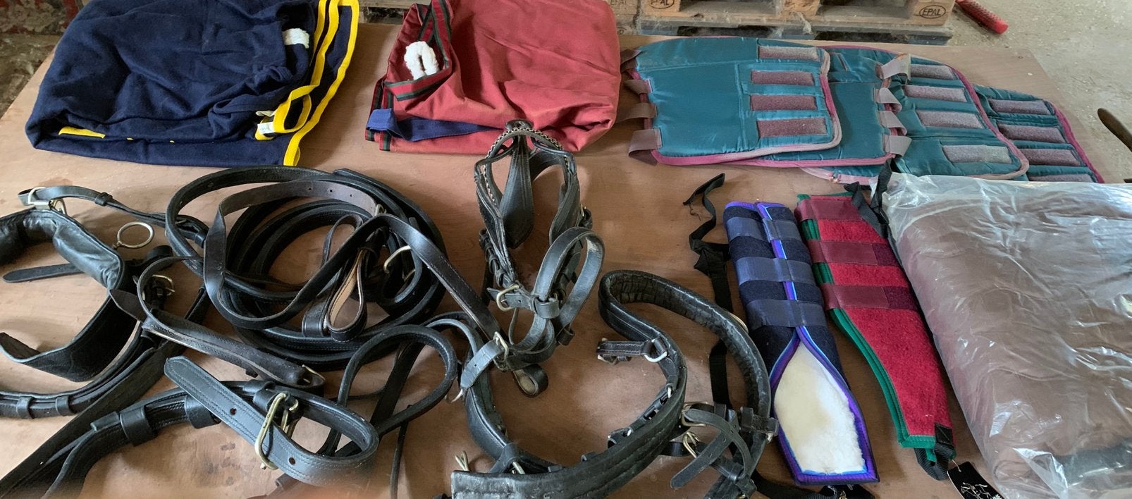 Paardendekens + deel tuig dubbel span cob, Dieren en Toebehoren, Ophalen, Gebruikt