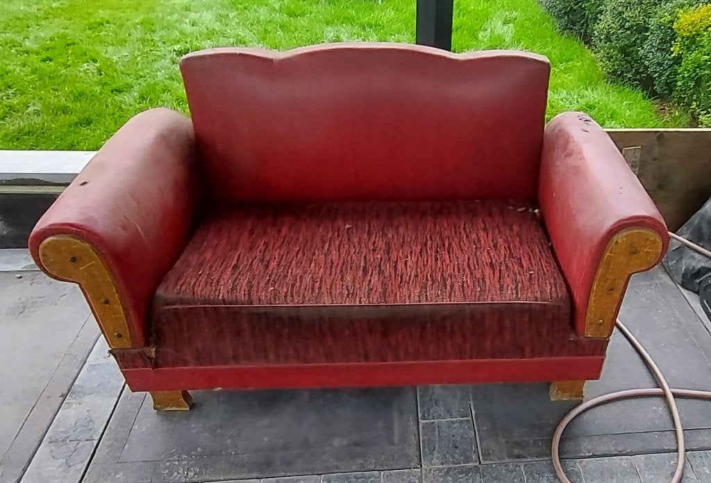 Canapé vintage avec accoudoirs rotatifs, Enlèvement ou Envoi, Utilisé, Bois