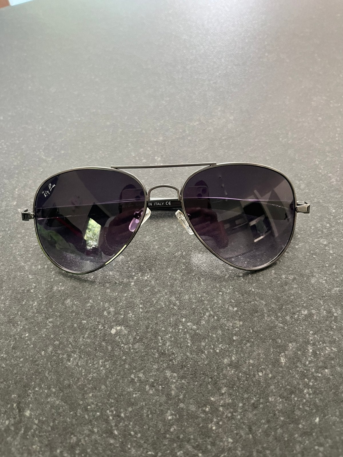 Zonnebril Ray ban, zwart, blauw glas, Gebruikt, Zonnebril, Zwart, Ophalen of Verzenden