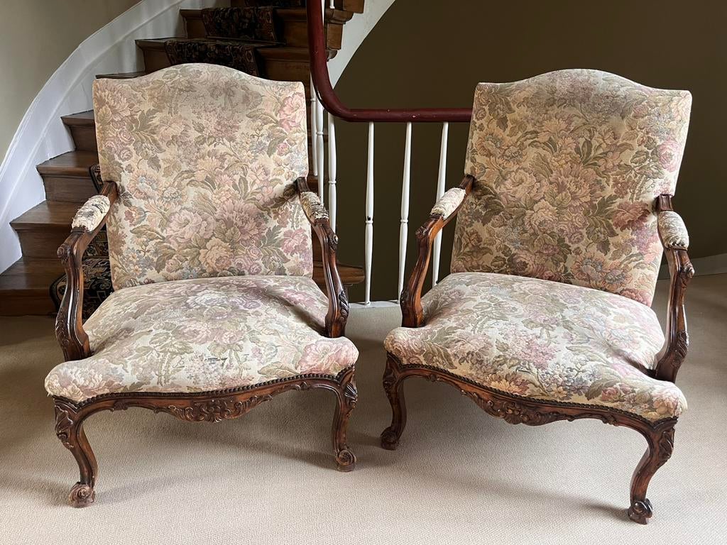 Paire de fauteuils style Louis XV, Maison & Meubles, Enlèvement