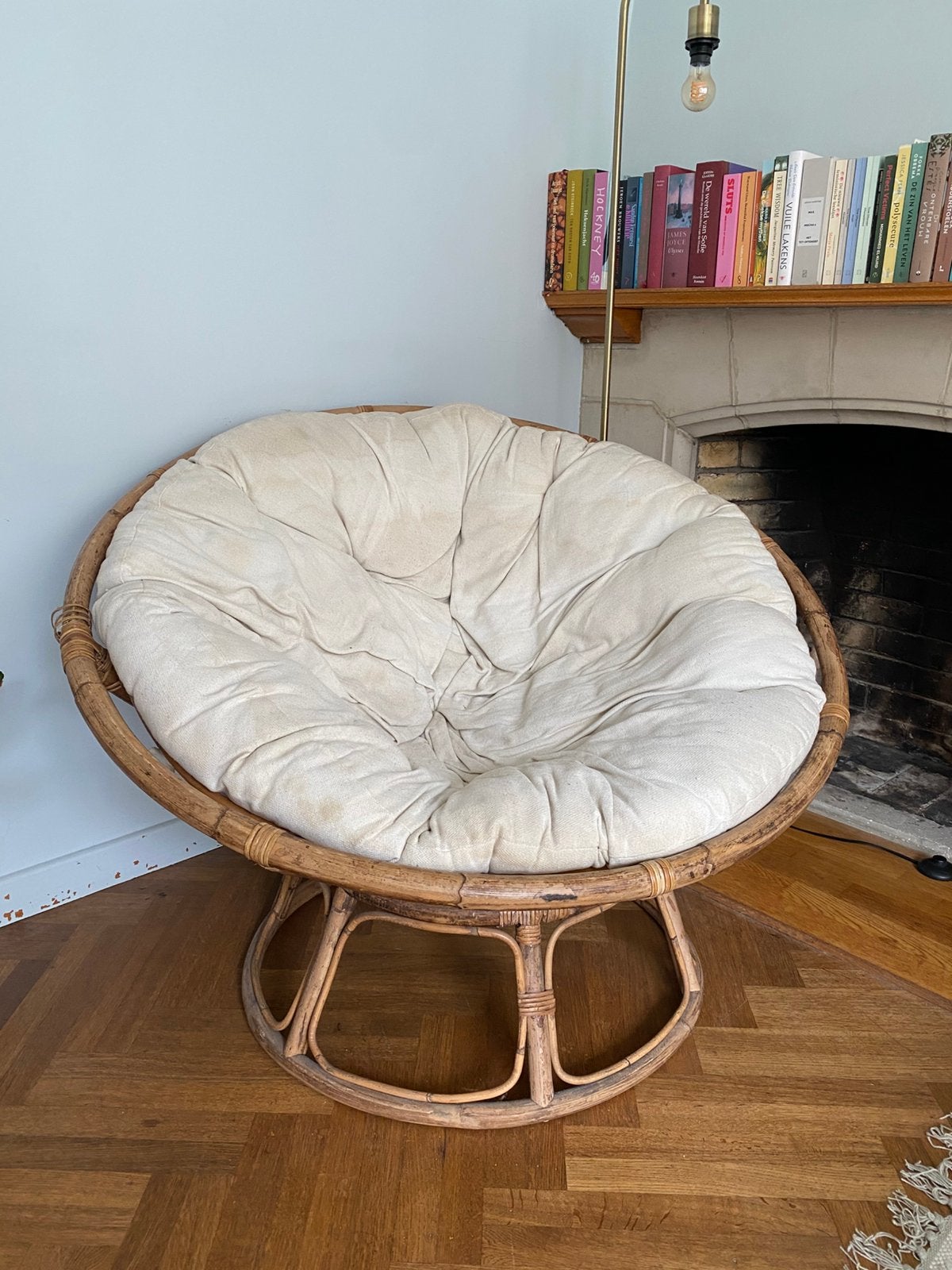 Papasan ronde stoel, Maison & Meubles, Enlèvement, Utilisé, Rond, Osier ou Rotin
