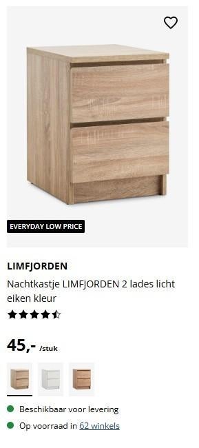 Nachtkastje, Huis en Inrichting, Slaapkamer | Nachtkastjes, Ophalen, Minder dan 45 cm, Zo goed als nieuw, Minder dan 55 cm