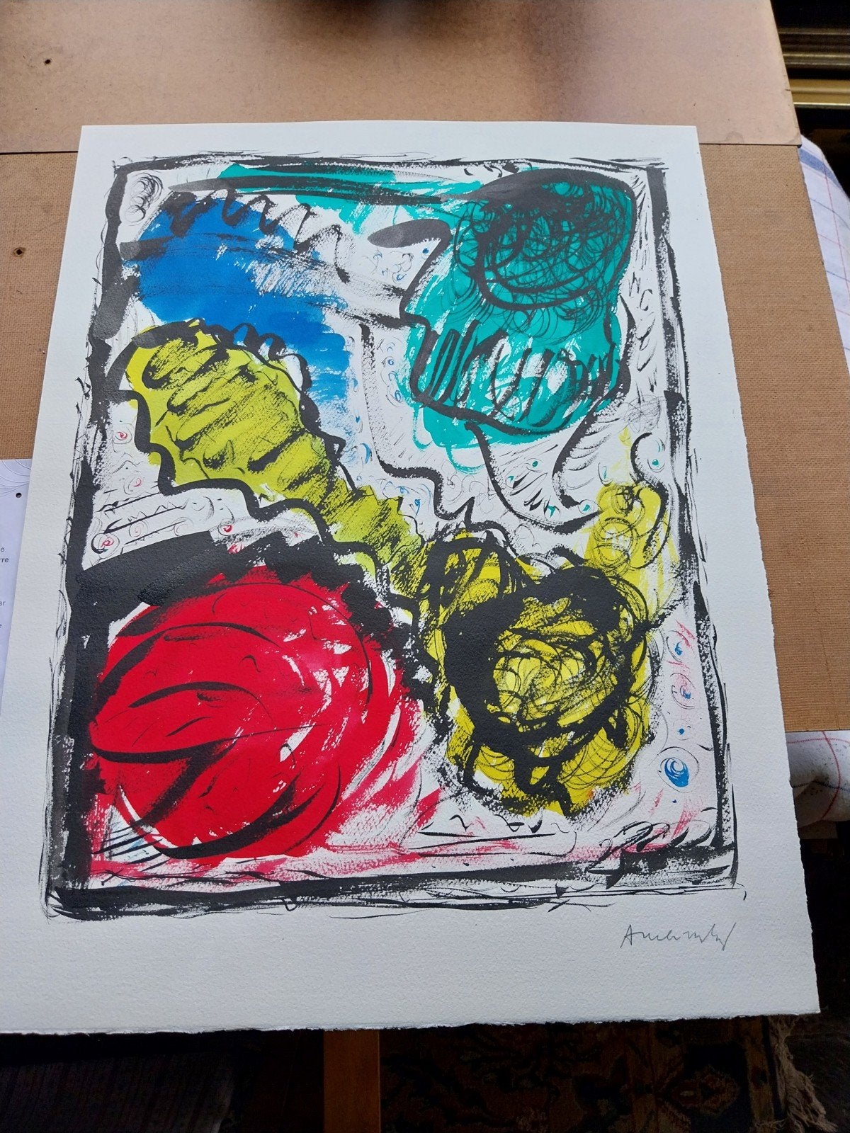 Pierre Alisinsky., Antiquités & Art, Enlèvement, Papier