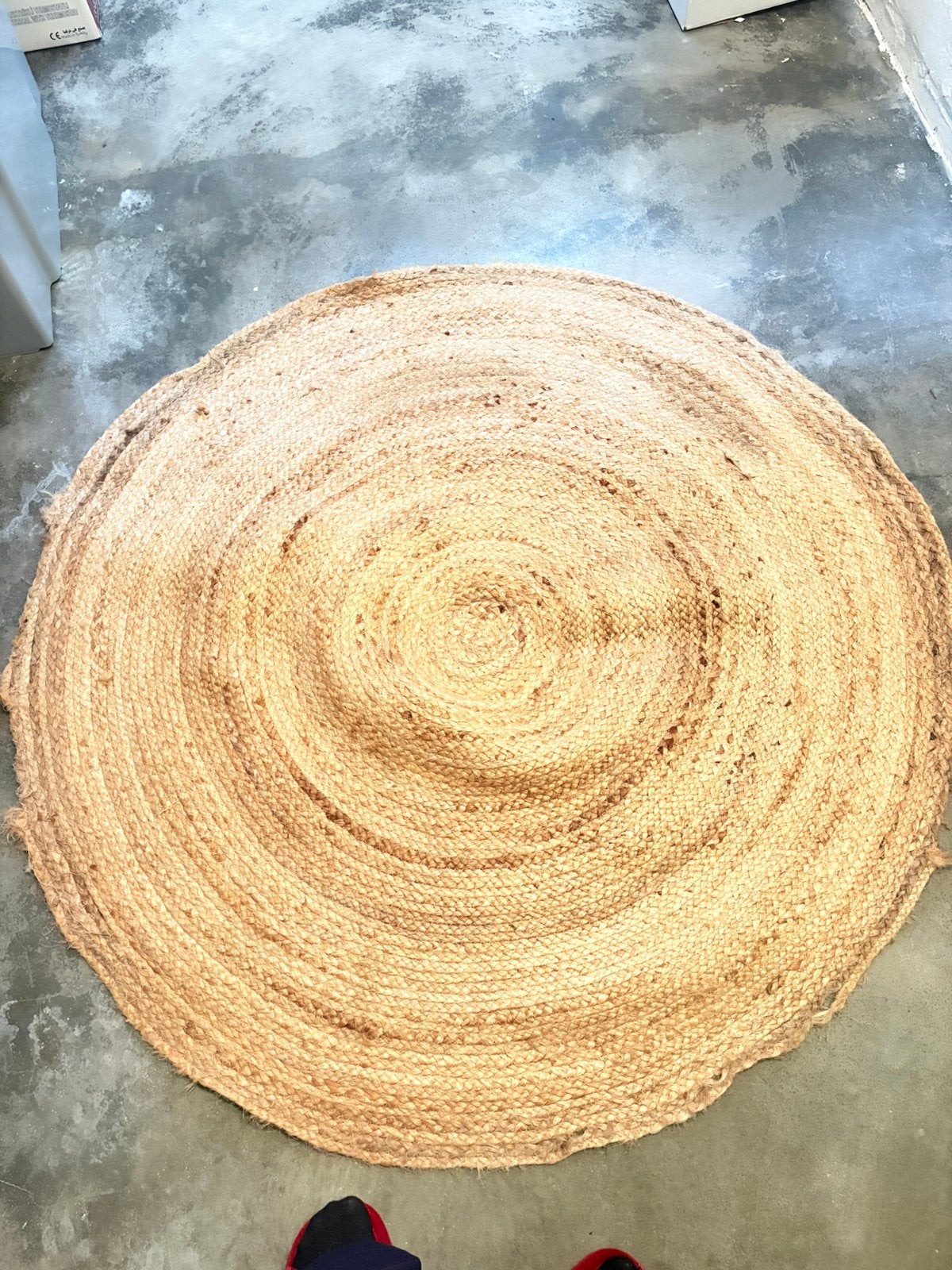 Rond jute vloerkleed, Ophalen, Gebruikt, Beige, Boho