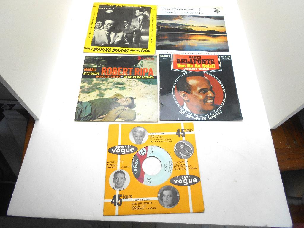 lot de 5 anciens disques vinyles Belafonte Bechet .., Enlèvement ou Envoi, Utilisé