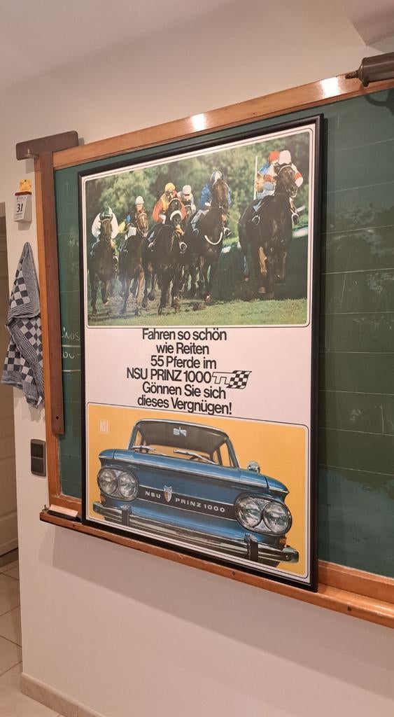 NSU Prinz 1000 TT - Dealer reclame poster reproductie op A0, Particulier, Te koop