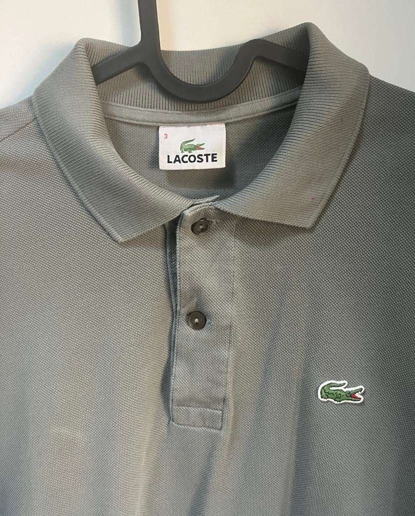 Lacoste Poloshirt grijs - groen, Ophalen of Verzenden, Zo goed als nieuw, Maat 46 (S) of kleiner, Grijs