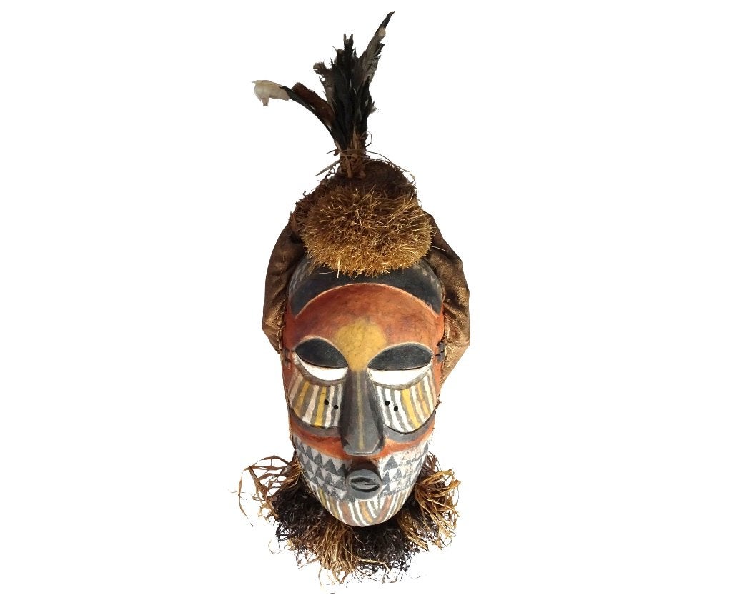 Veilinghuis Oranje - Groot Kuba/Kete Masque africain Congo, Antiquités & Art, Art | Art non-occidental, Afrique, Matériau naturel