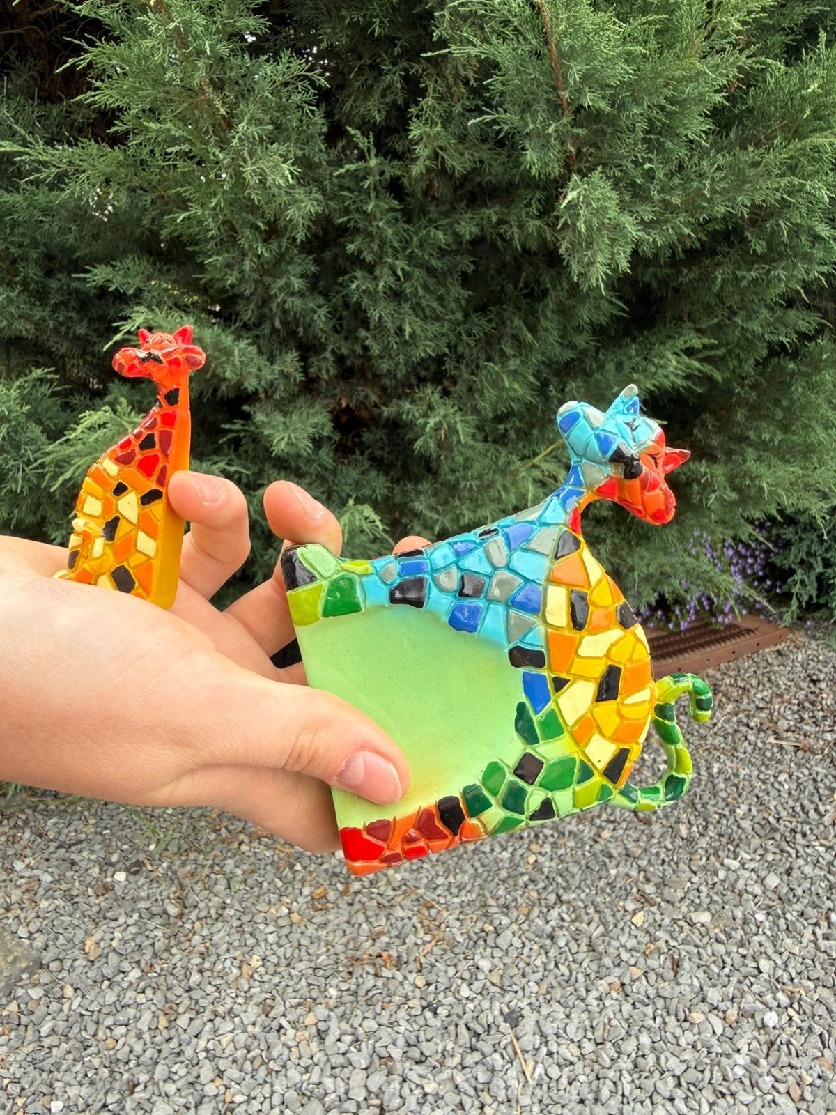 Porte-lettres girafes mosaïque colorée, Envoi, Comme neuf