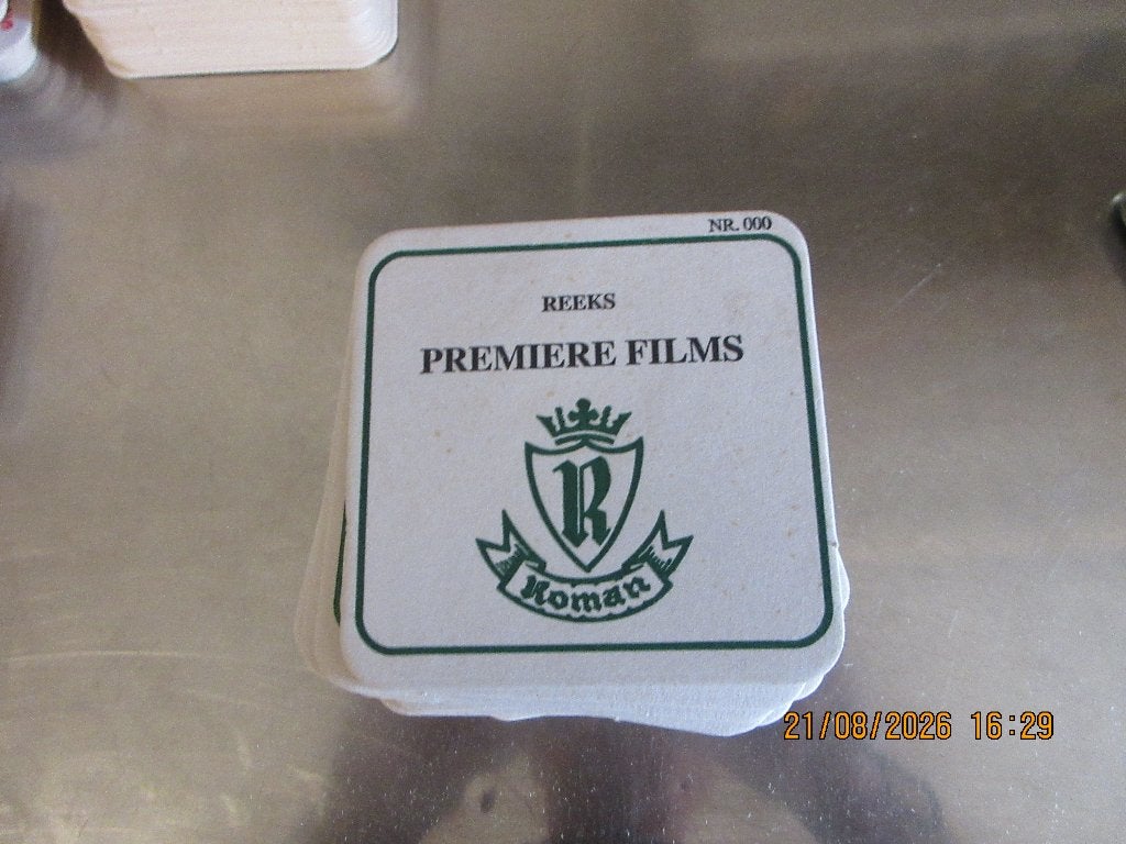 bierviltjes van de reeks Premiere films van brouwerij Roman., Ophalen, Zo goed als nieuw, Viltje(s), Overige merken
