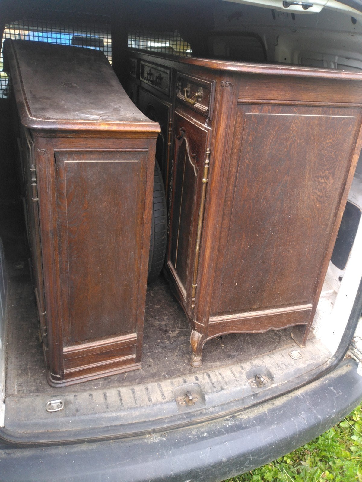 ensemble Buffet et vaisselier anciens en chêne, Enlèvement