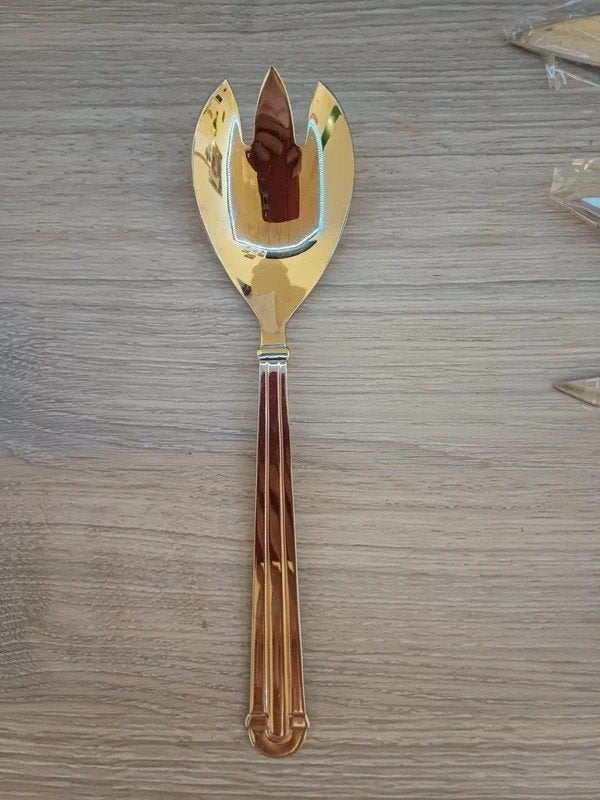Amefa gouden saladeserviesset van roestvrij staal, Antiek en Kunst, Antiek | Bestek, Verzenden