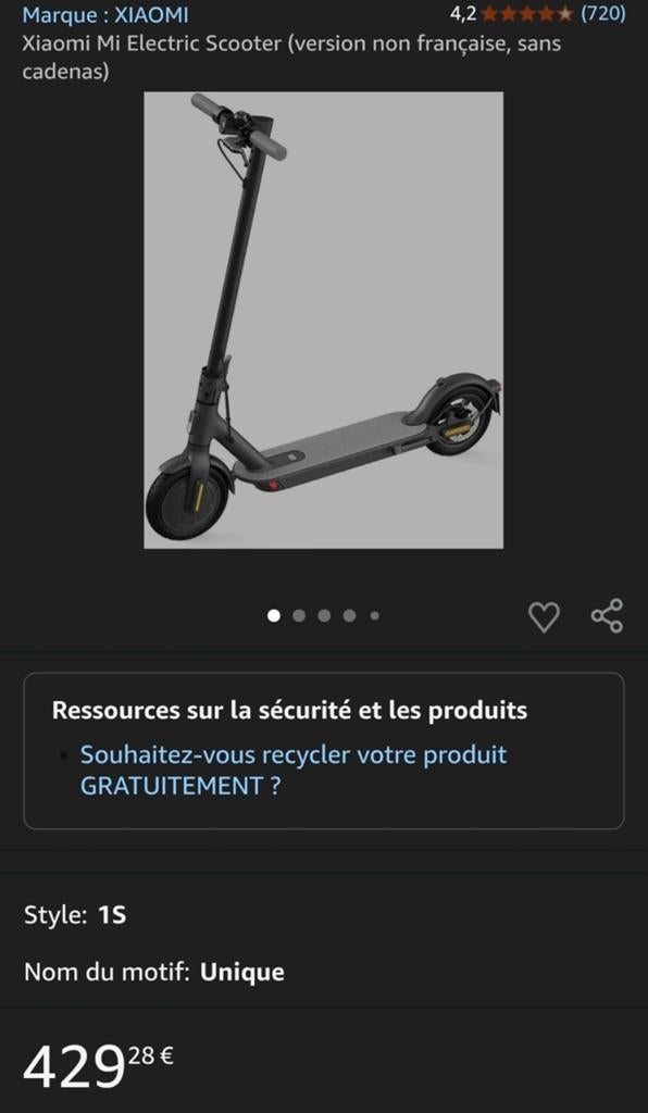 Trotinette Xiaomi 1s, Vélos & Vélomoteurs, Trottinettes, Enlèvement