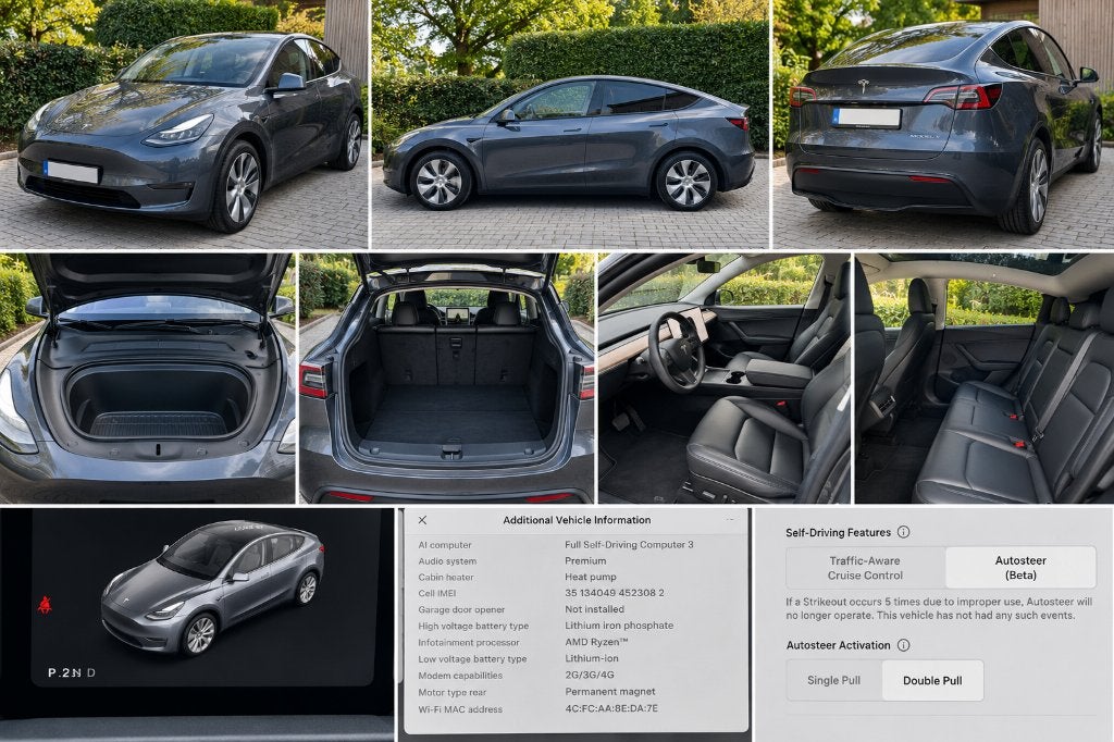 Tesla Model Y RWD LFP — 2023 — 72 238 km — 1er propriétaire, Autos, Argent ou Gris, Achat, Noir, 5 places