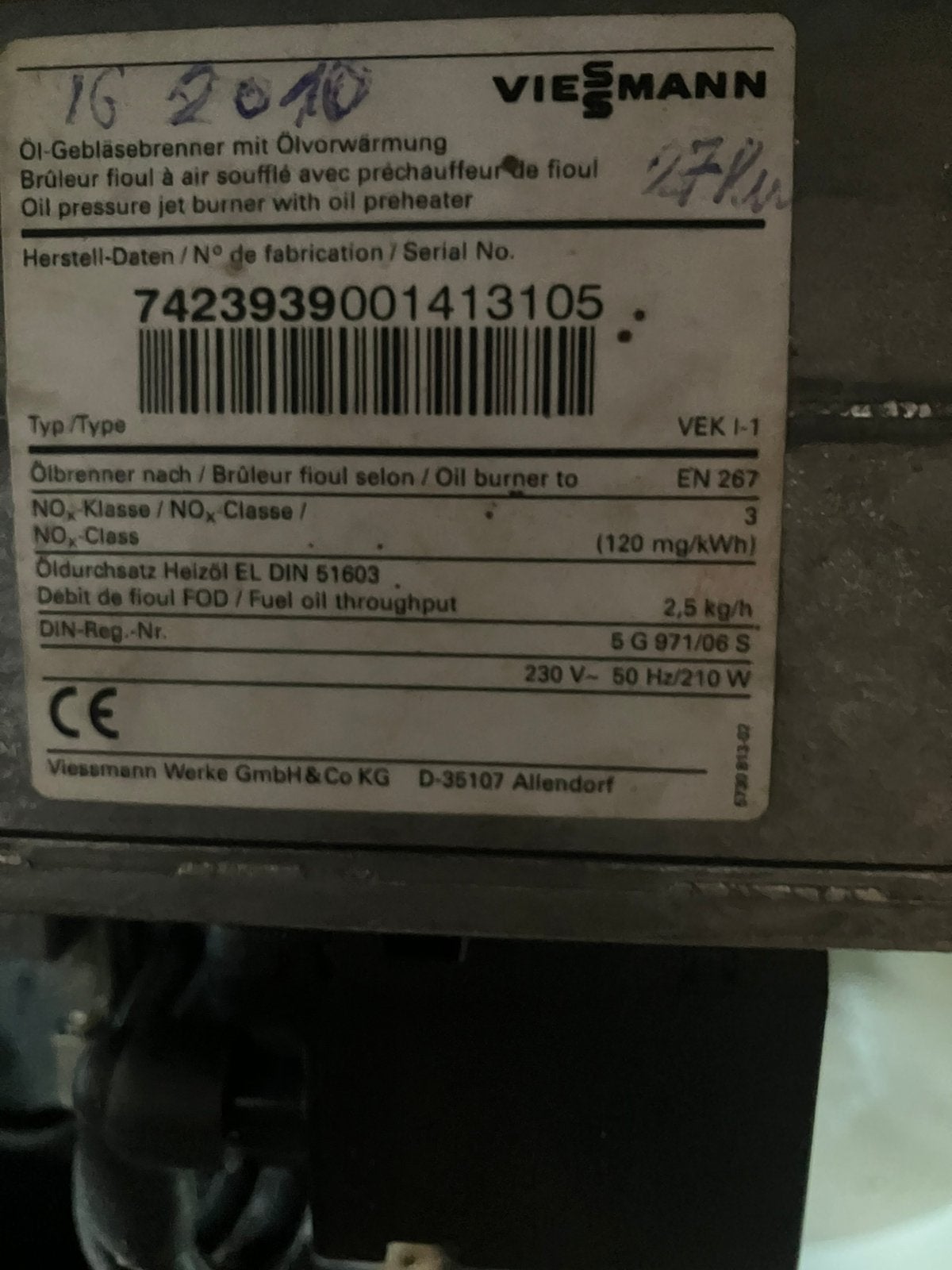 Cv ketel op stookolie, Doe-het-zelf en Bouw, Ophalen, Zo goed als nieuw
