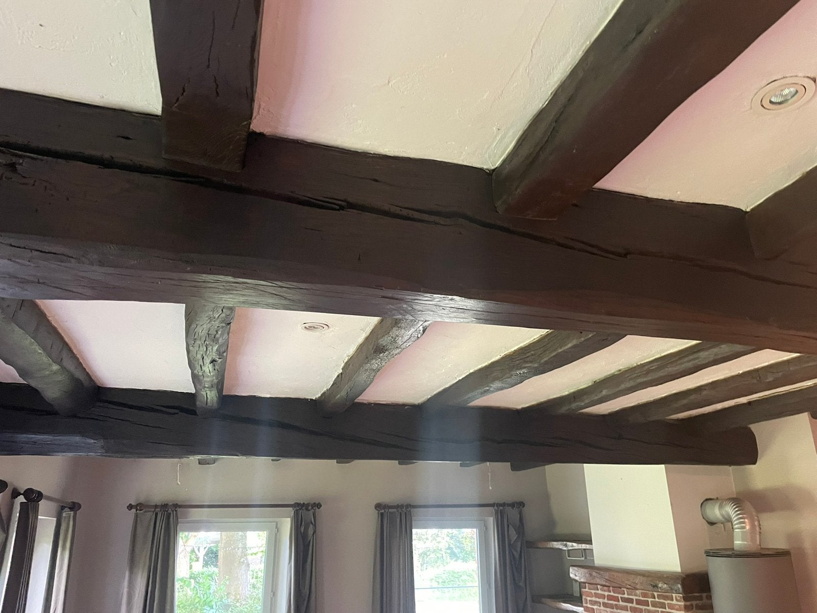 Partij eiken balken, Doe-het-zelf en Bouw, Hout en Planken, Minder dan 25 mm, Eiken, Zo goed als nieuw, 300 cm of meer