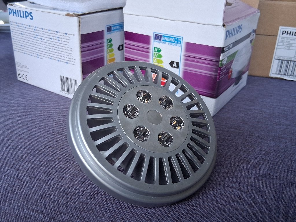11x Projecteur LED à intensité variable AR111 12V GR53, Autres culots, Enlèvement ou Envoi, Spot encastrable ou Spot mural, Comme neuf