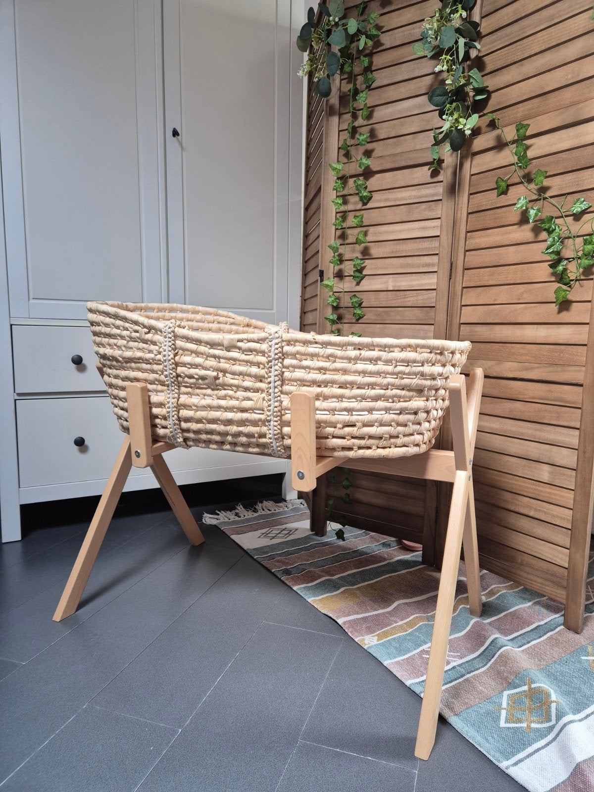 Childhome Moses mand + Staander Play & Gym Natural, Ophalen