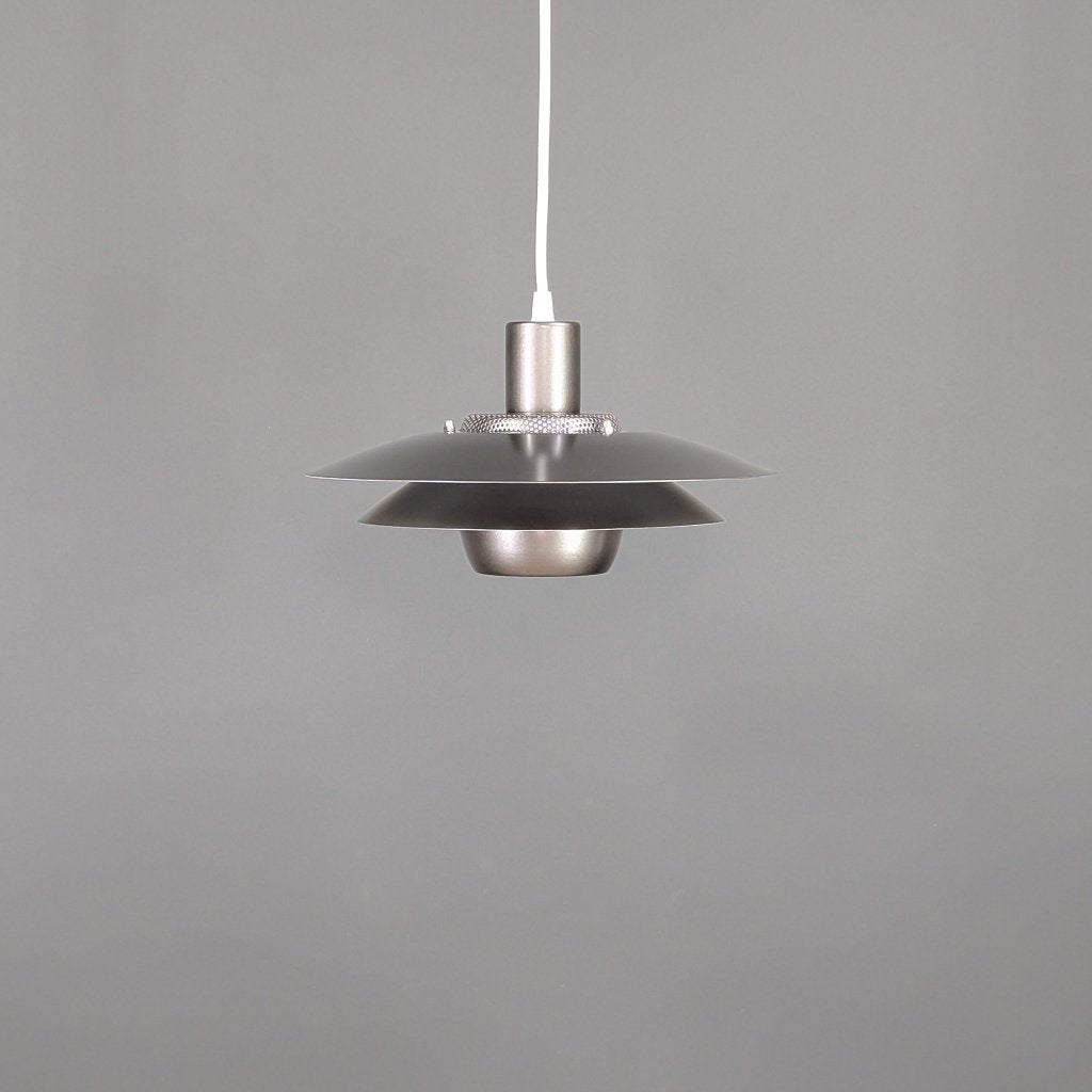 Lampe suspendue scandinave vintage Jeka Viola - argent - Ø30, Enlèvement ou Envoi, Métal, Comme neuf, E27 (grand)
