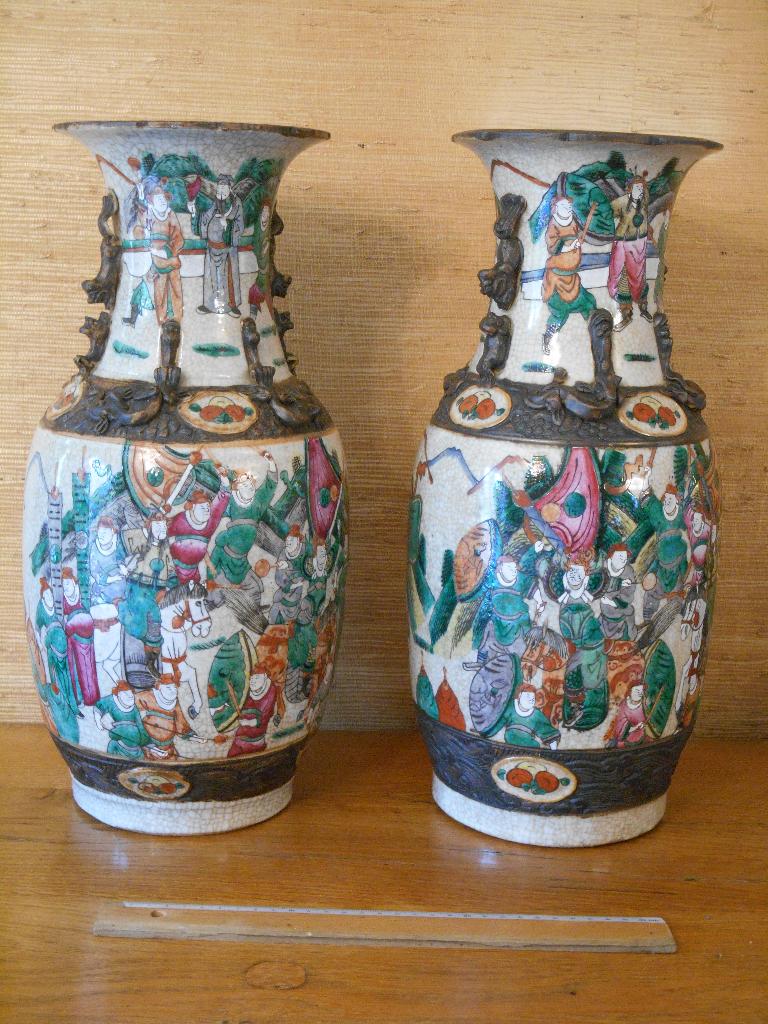 Paar prachtige Nanking Chinese vazen van 44,5 cm!, Antiek en Kunst, Ophalen