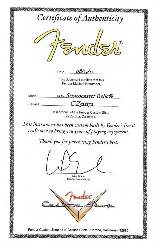 Série MVP Fender Custom Shop '50 Stratocaster 2012, Musique & Instruments, Instruments à corde | Guitares | Électriques, Enlèvement ou Envoi