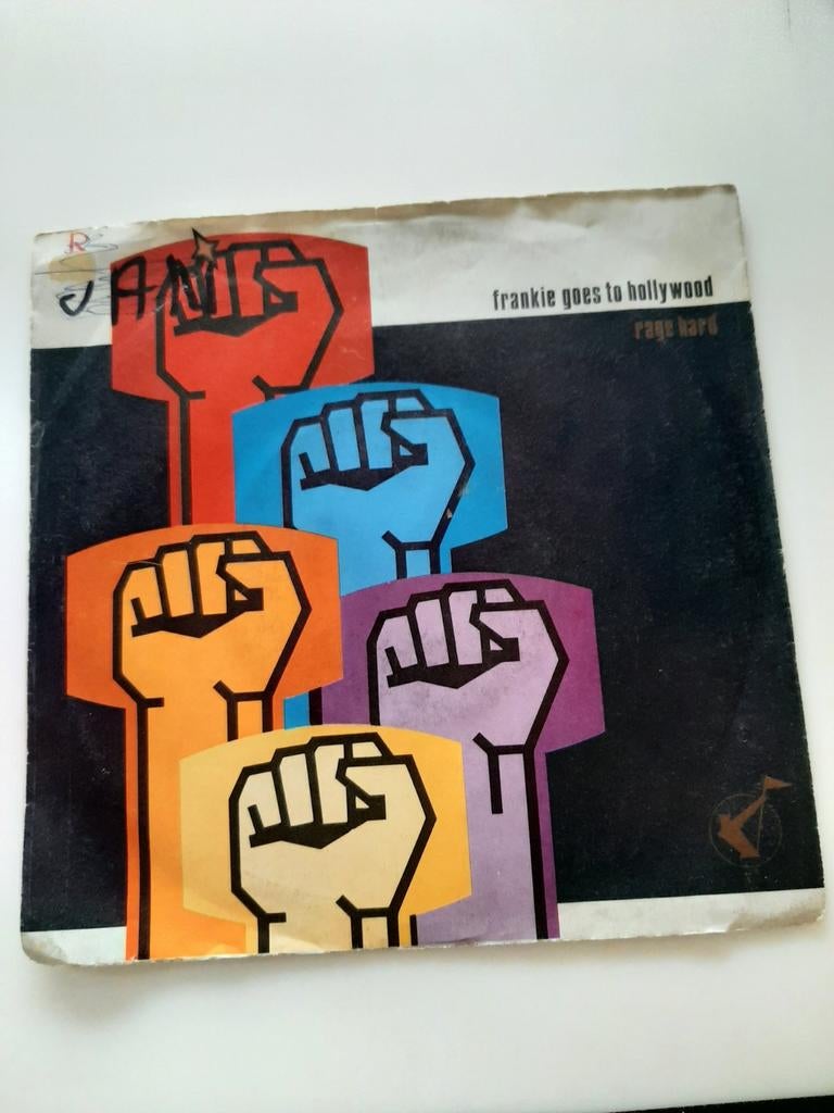 Vinyl 45trs- frankie goes to hollywood- rage hard, Enlèvement ou Envoi, Utilisé
