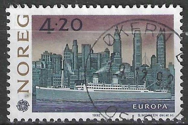 Norvège 1992 - Yvert 1054 - Discovery America (ST), Envoi, Norvège, Affranchi